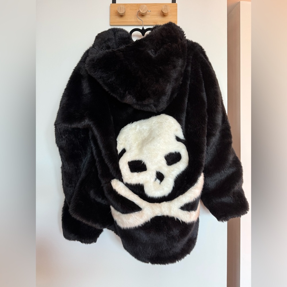 Vintage faux fur hooded coat